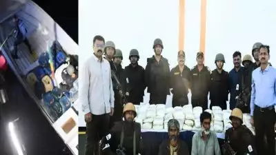 ഗുജറാത്ത് തീരത്ത് ബോട്ടില്‍ കടത്തുകയായിരുന്ന 203 കിലോ ലഹരി വസ്തുക്കളുമായി രണ്ട് ഇറാന്‍ സ്വദേശികള്‍ പിടിയില്‍