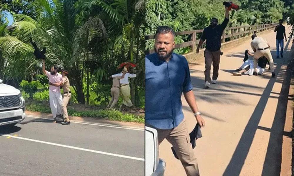 മന്ത്രിമാർക്കും പ്രിയങ്കയ്ക്കുമെതിരെ യുവമോർച്ചയുടെ കരിങ്കൊടി പ്രതിഷേധം